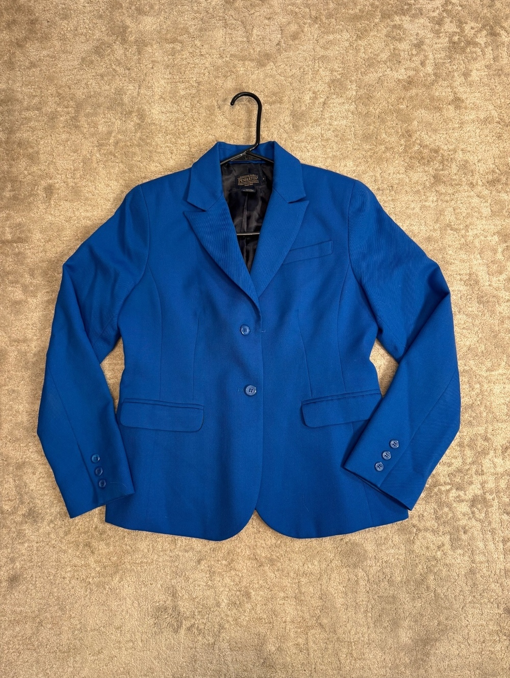 Pendleton Womens Wool Blazer Size 8 Blue USA Fabric El Salvador Jacket